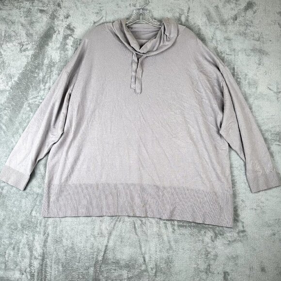 Torrid Super Soft Plush Cowl Neck Long Sleeve Tunic Sweater Size 3 Oatmeal Cream - Picture 1 of 7